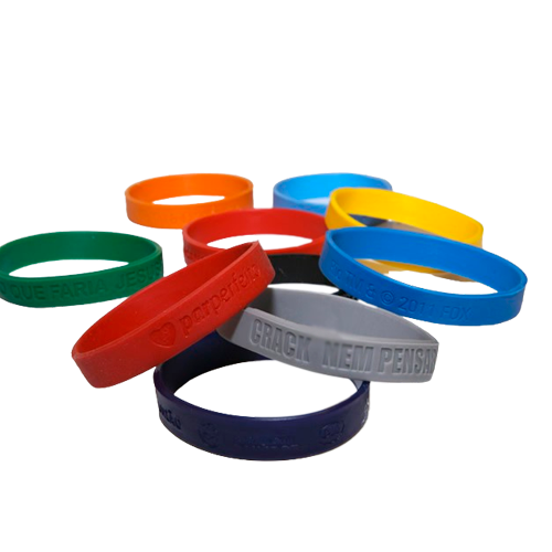 Pulseira Emborrachada Baixo Relevo